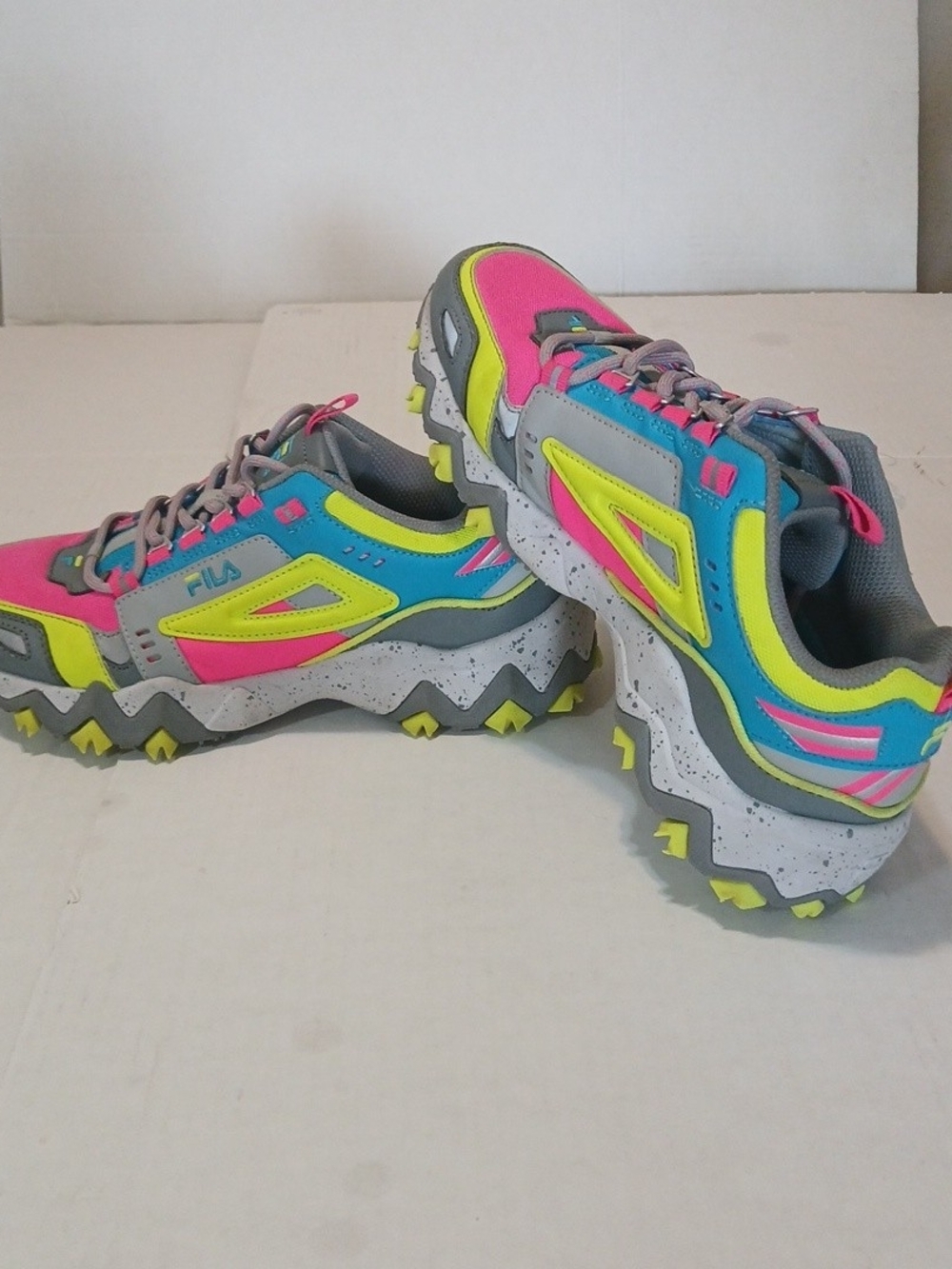 FILA Oakmont TR Trail Vibrant Color Block Pink, Blue, Yellow Lime W-6